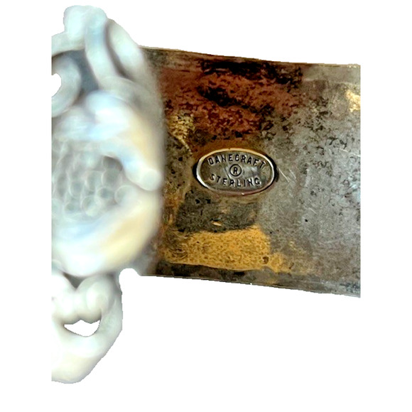 Vintage Danecraft Floral Sterling Silver 1” Wide Cuff Bracelet 6 inch - Picture 2 of 5